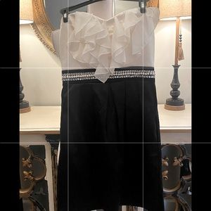 2/$30 Sexy Strapless Black & White Cocktail Dress by Trixxi size 3